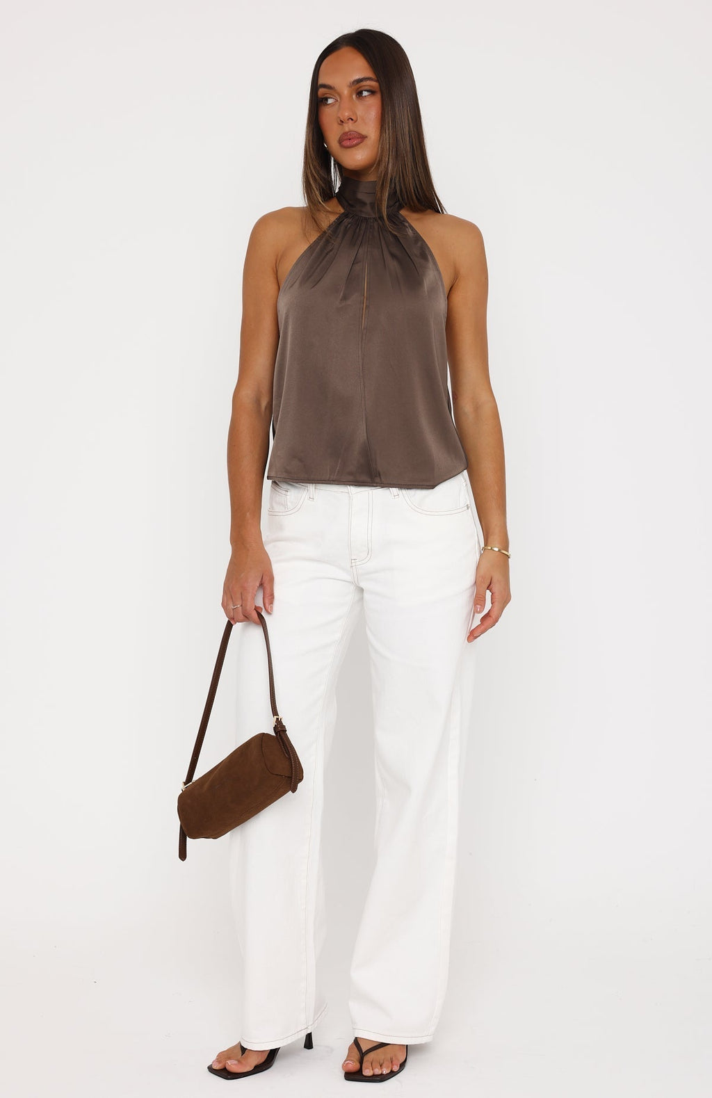 Too Sweet Halter Top Mocha