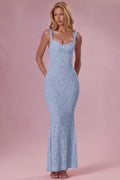 Lace Sweetheart-Neck Gown in Sky Blue