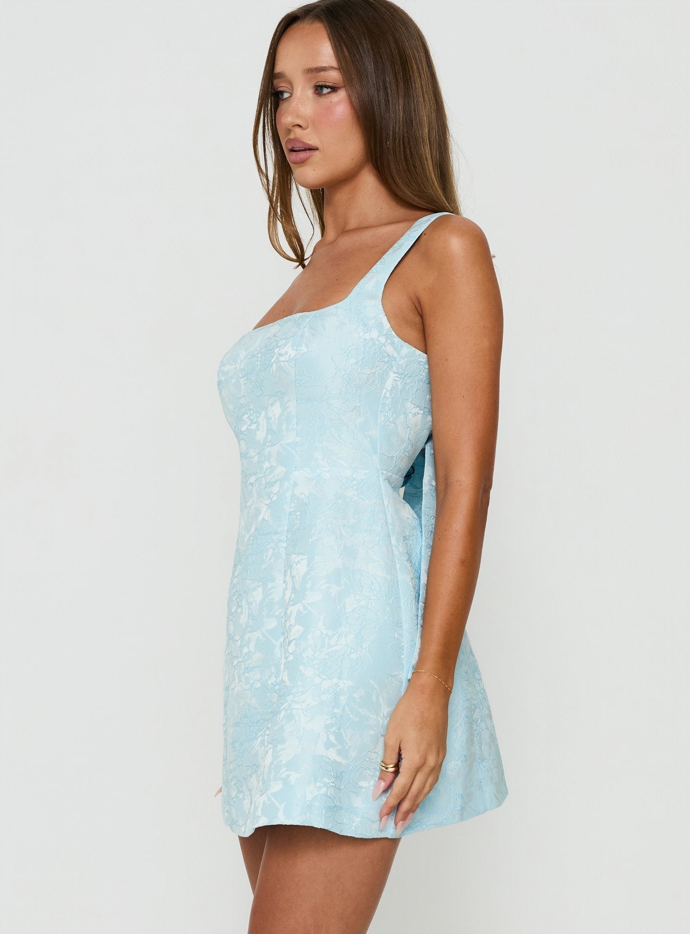 Asterie Bow Detail Mini Dress Blue