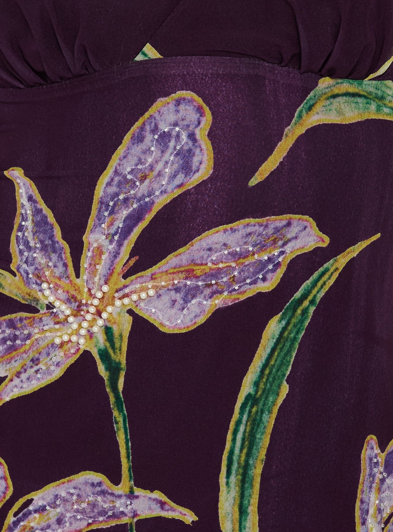 Isakaia Beaded Mini Dress Purple Floral