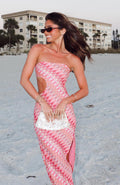 Flirt Mode Strapless Maxi Dress Sunrise Waves