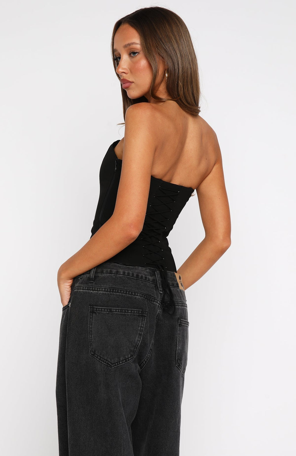 Bye Girl Strapless Bustier Black