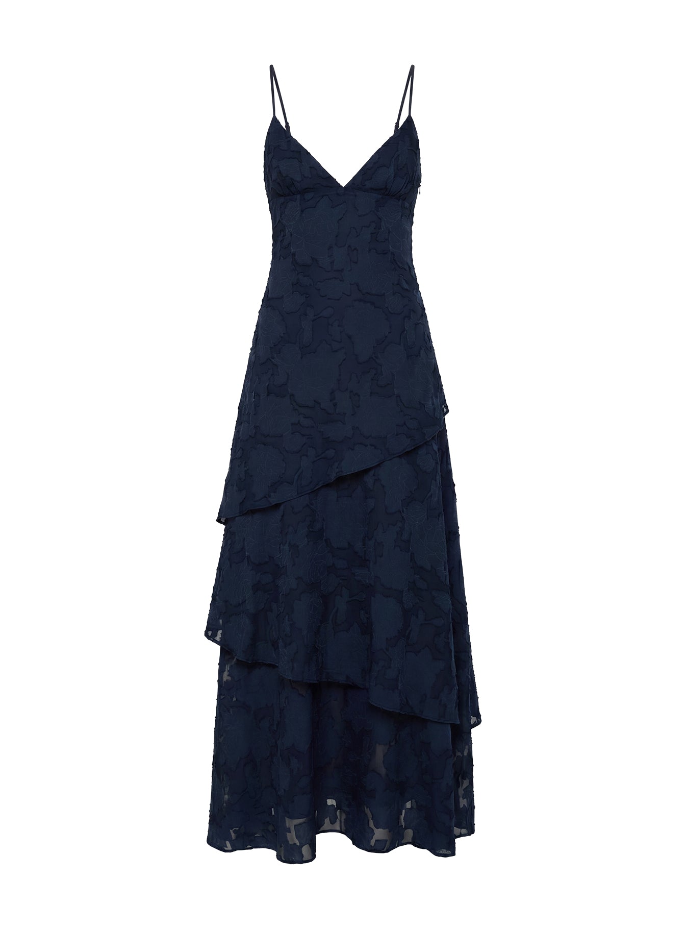 Lyricah Tiered Tie Back Maxi Dress Navy