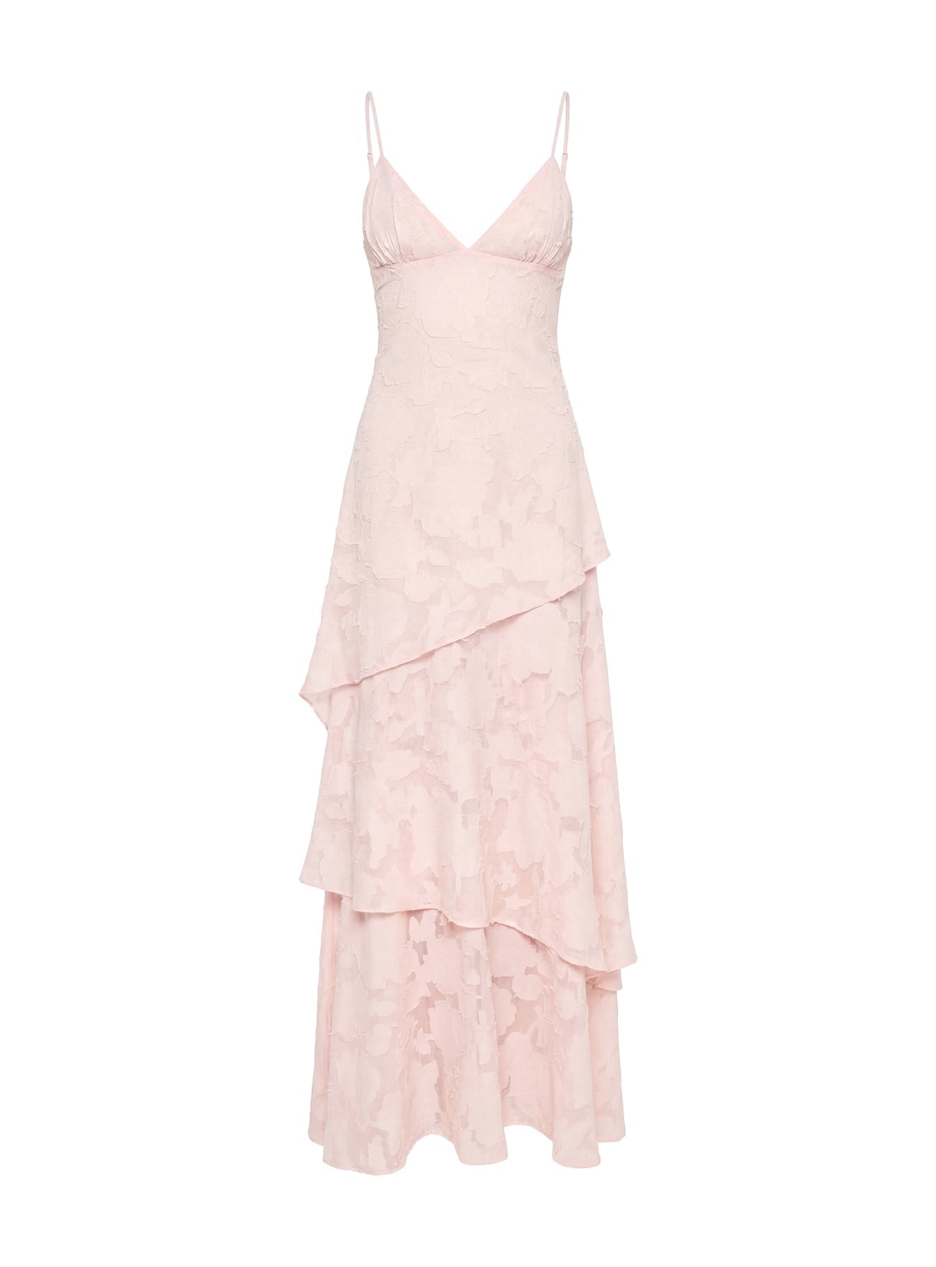 Lyricah Tiered Tie Back Maxi Dress Pink