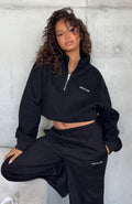 Test Drive Boxy Quarter Zip Sweater Black