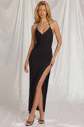 Halterneck Maxi Dress in Black