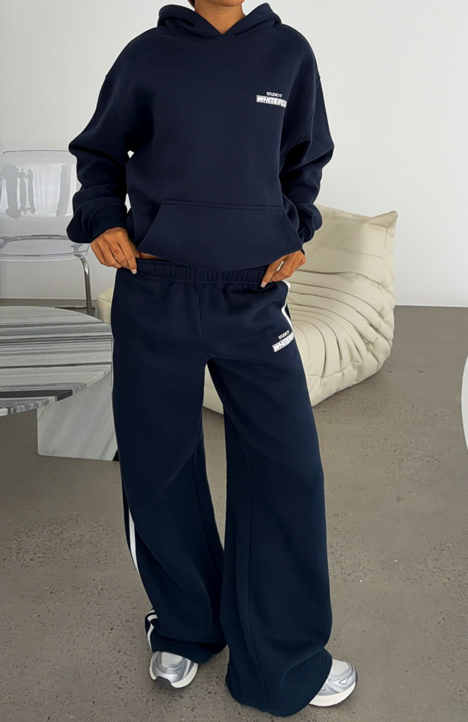 Studio 17 Spencer Oversized Hoodie Navy
