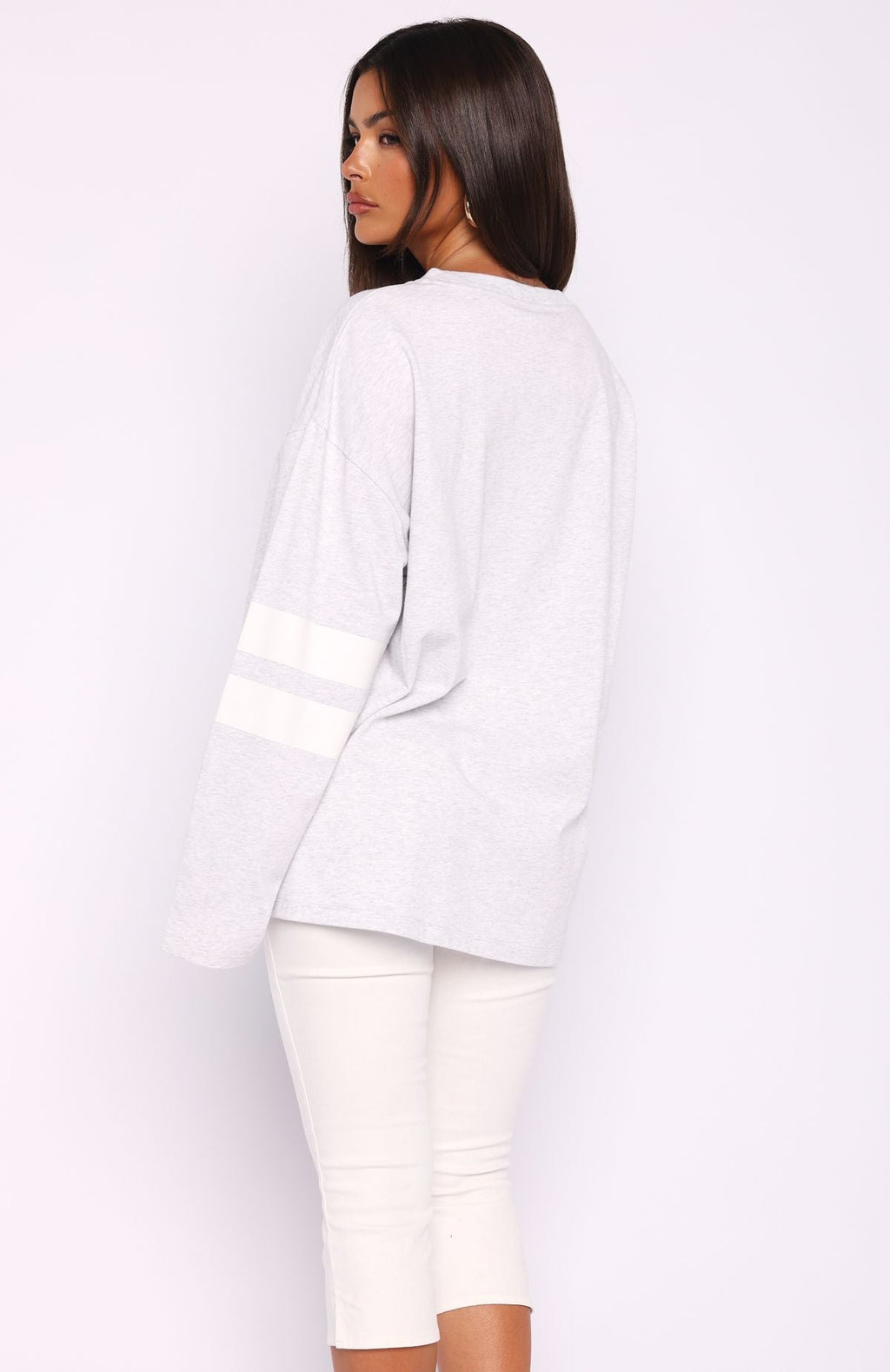 Playing Ball Oversized Long Sleeve Tee Grey Marle