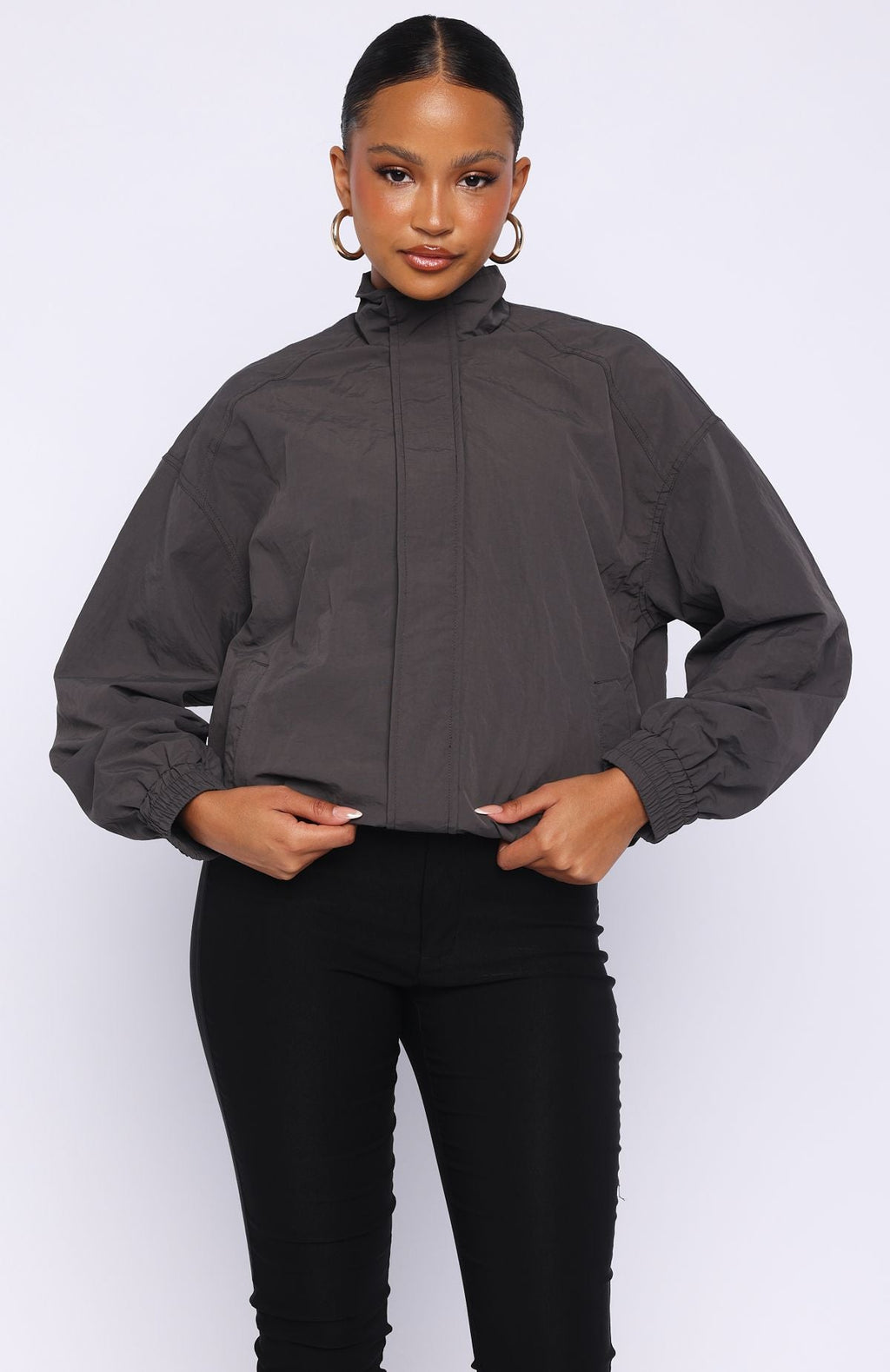 Cool Vibe Funnel Neck Jacket Steel