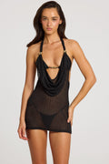 Halterneck Mini Dress in Black