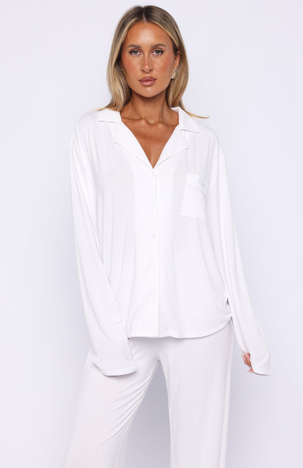 Bridal Party Long Sleeve Pyjama Set Off White