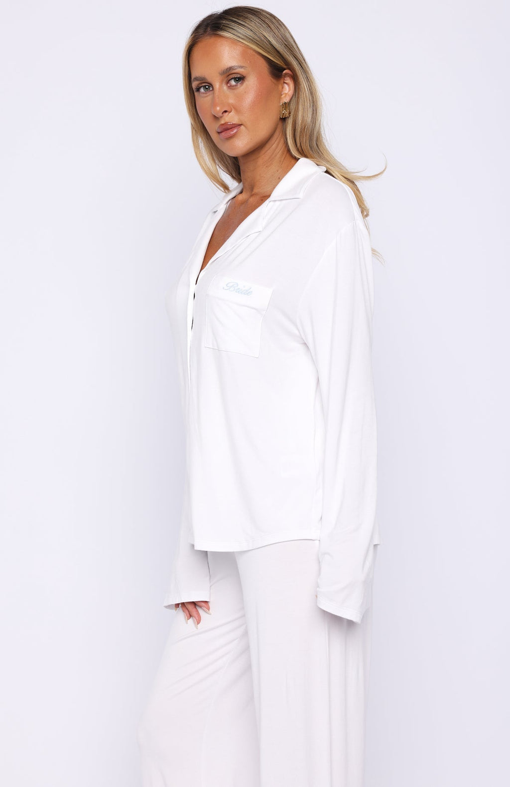 Bridal Party Long Sleeve Pyjama Set Off White