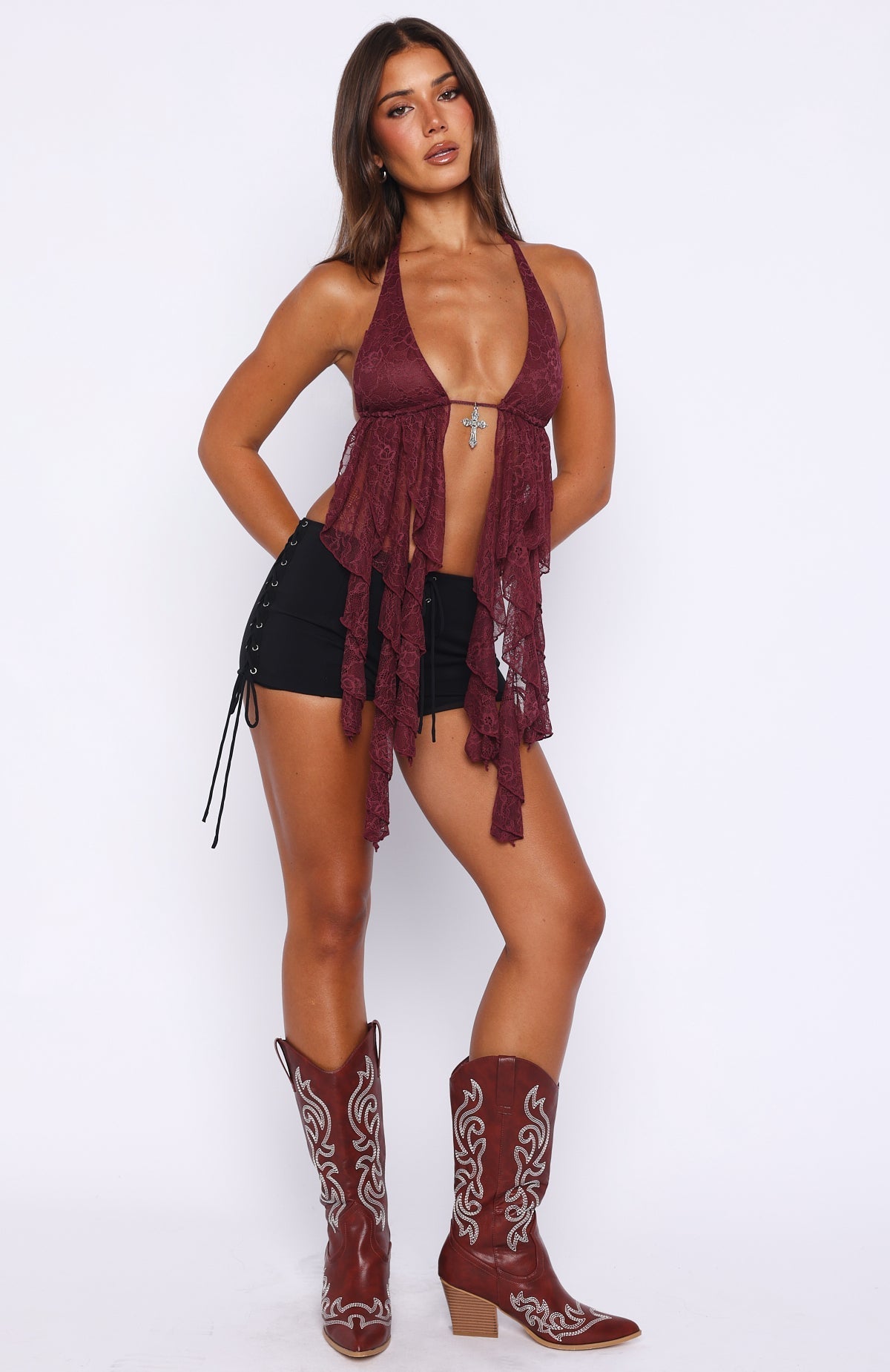 Bright Lights Halter Top Cherry Cola