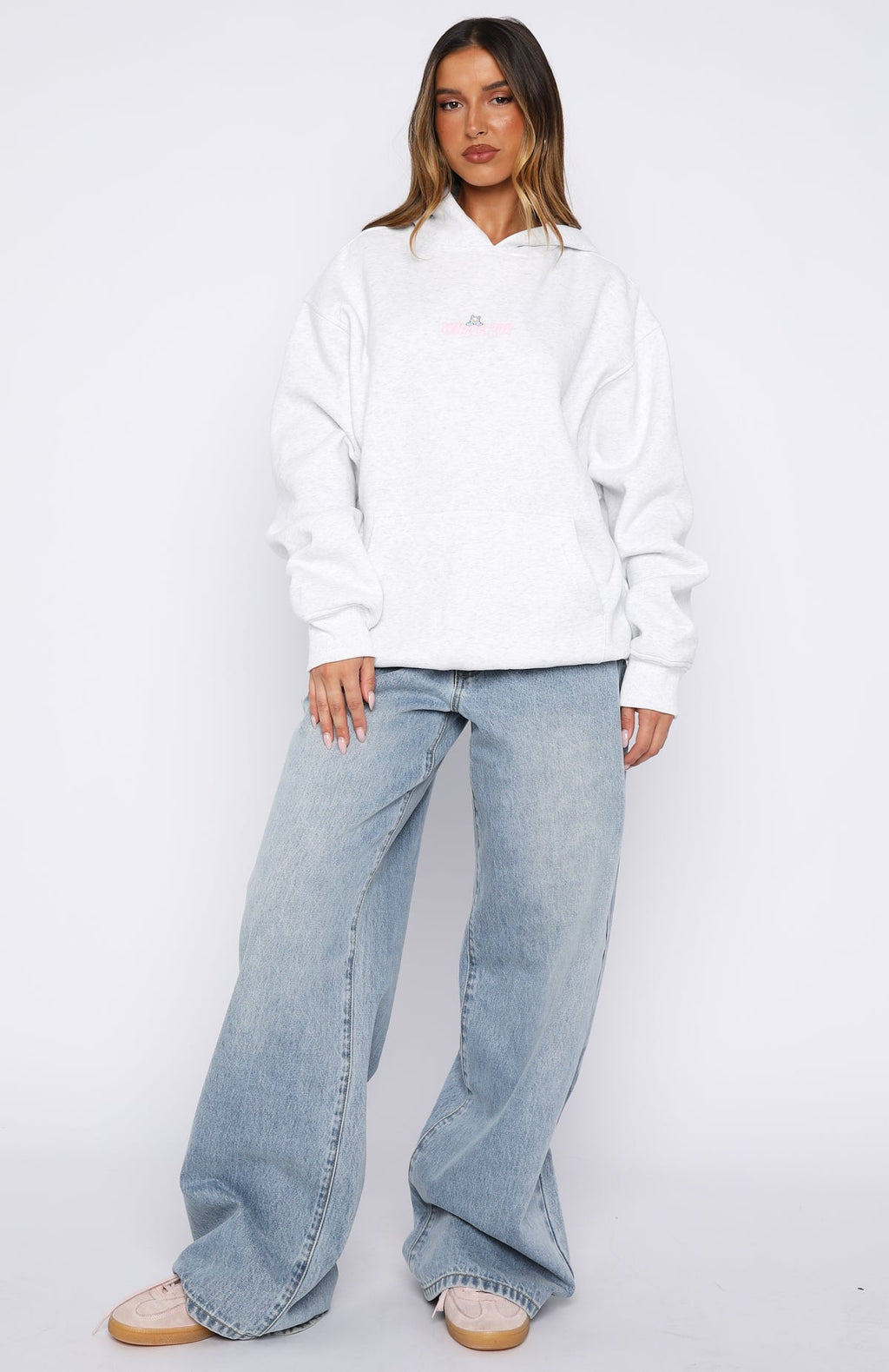 Bubbles & Foxy Friends Oversized Hoodie Frosty