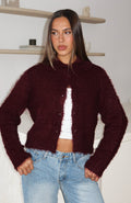 Chill Luxe Knit Cardigan Merlot