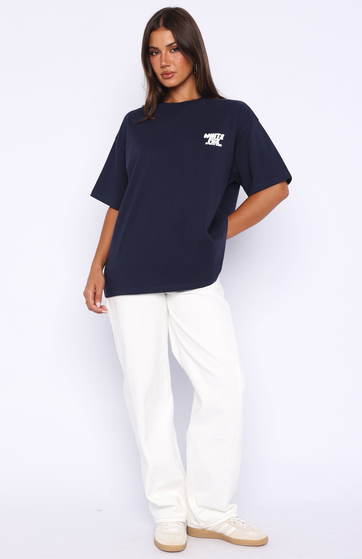 Club 14 Allie Oversized Tee Navy