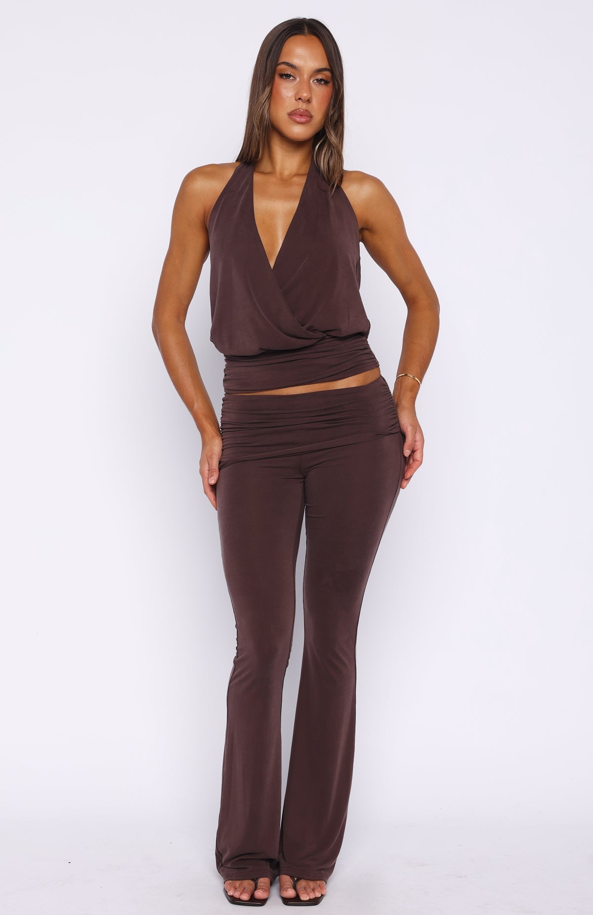 On Display Halter Top Chocolate