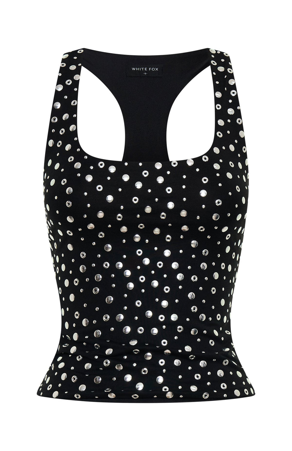 Festival Feels Studded Tank Top Black