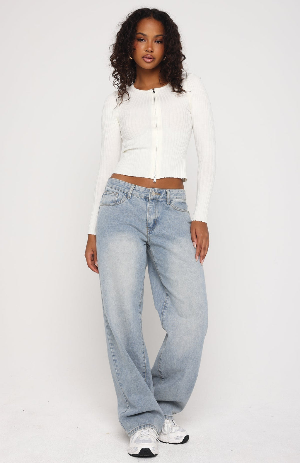Fine Wine Long Sleeve Knit Top Off White