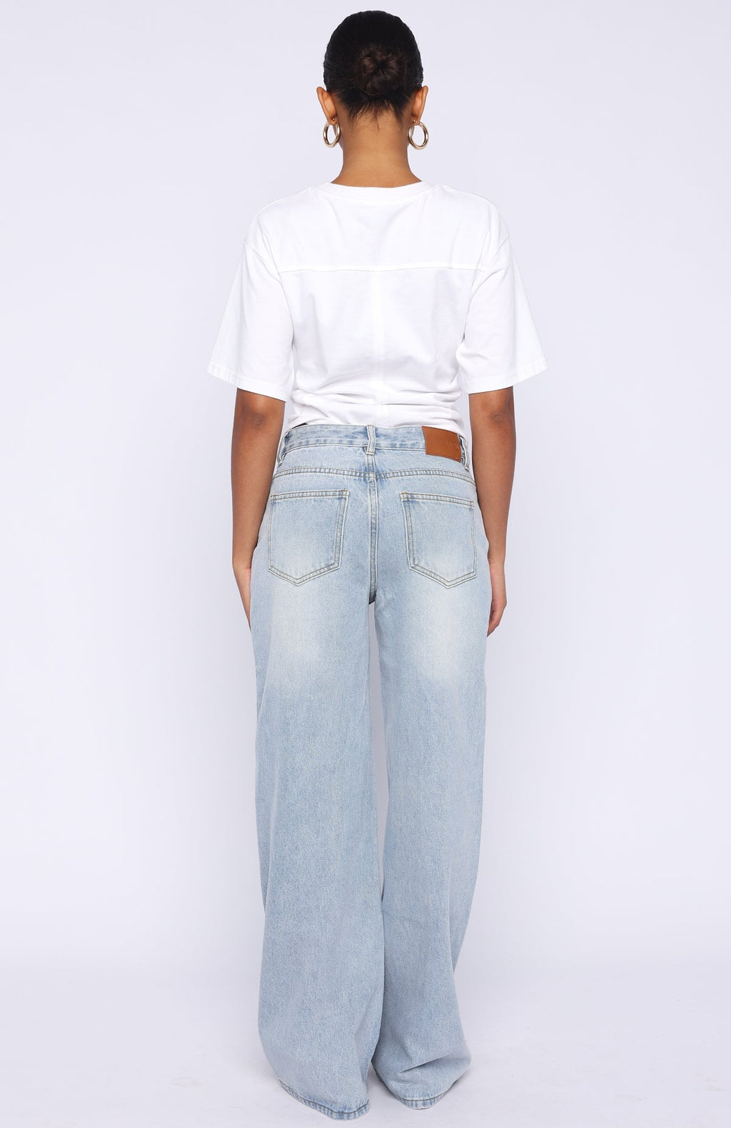 Just My Type Mid Rise Wide Leg Jeans Light Blue