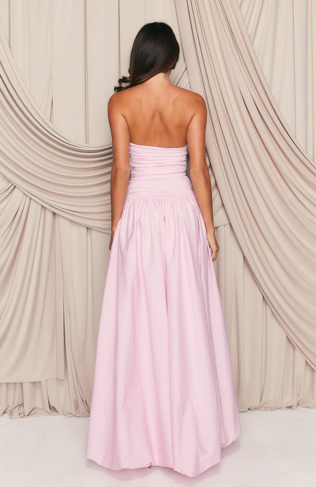 Keep My Promise Strapless Maxi Dress Pink