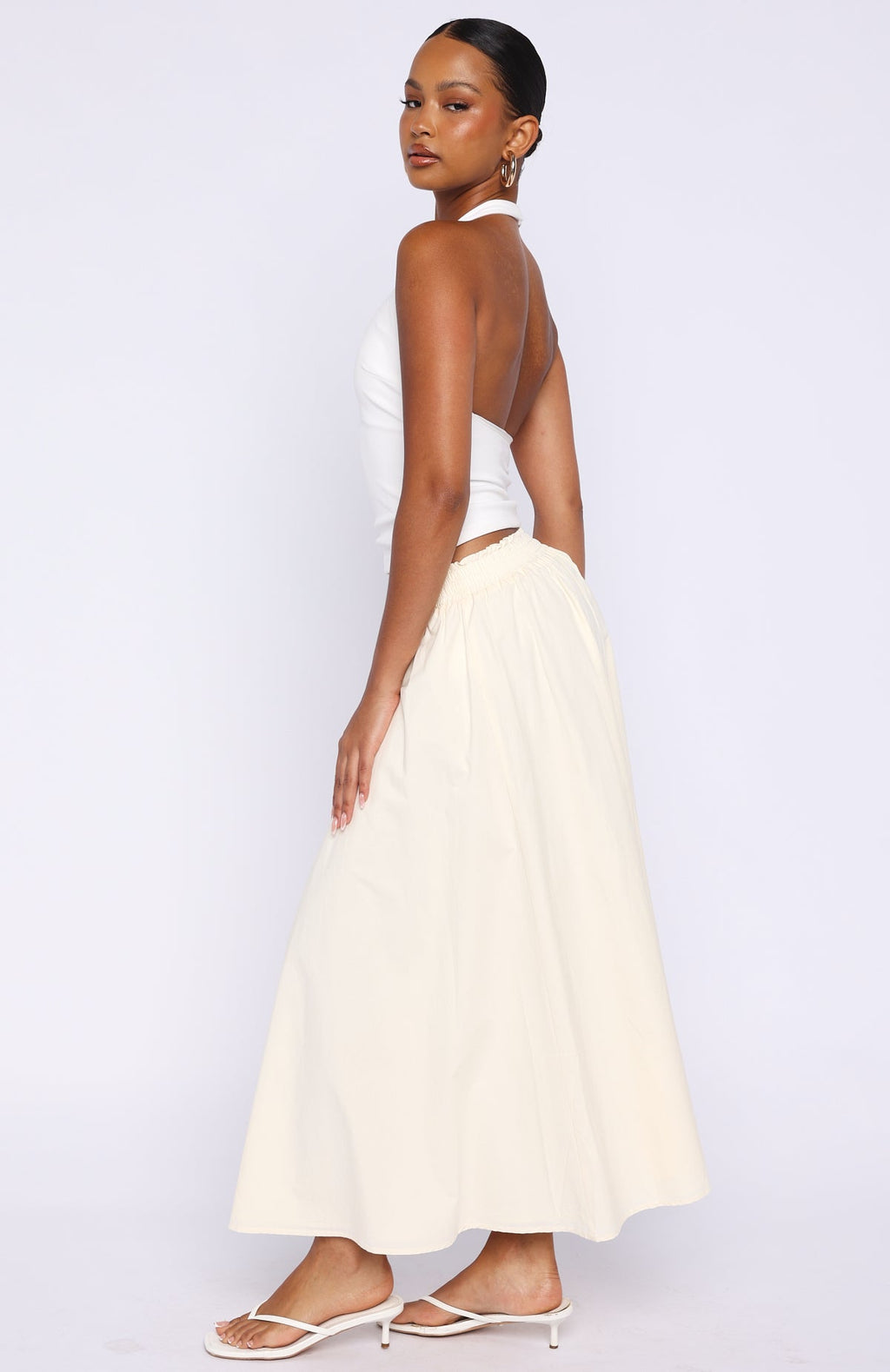 Lost In Your Love Maxi Skirt Cream