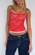 Lots Of Lust Lace Cami Red