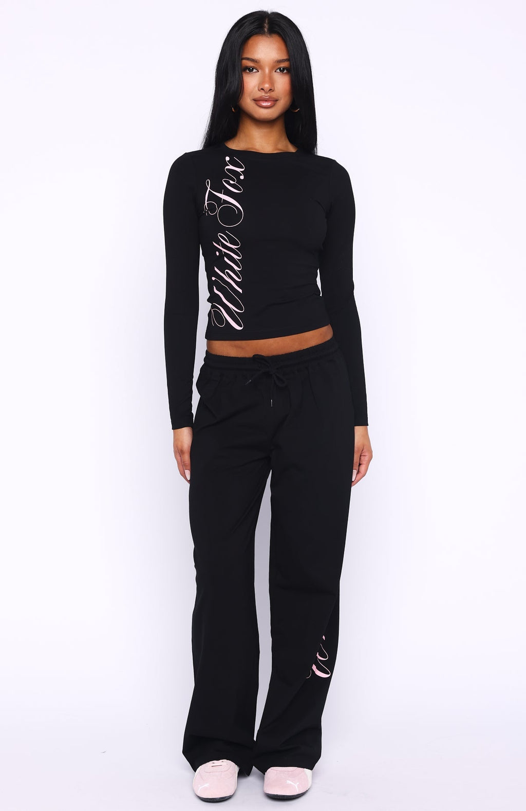 Luxurious Girl Long Sleeve Baby Tee Black