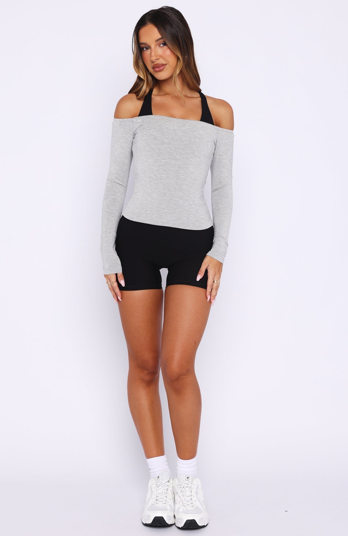 Mad For You Long Sleeve Top Grey Marle