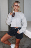 Maddy High Rise Denim Shorts Black Acid