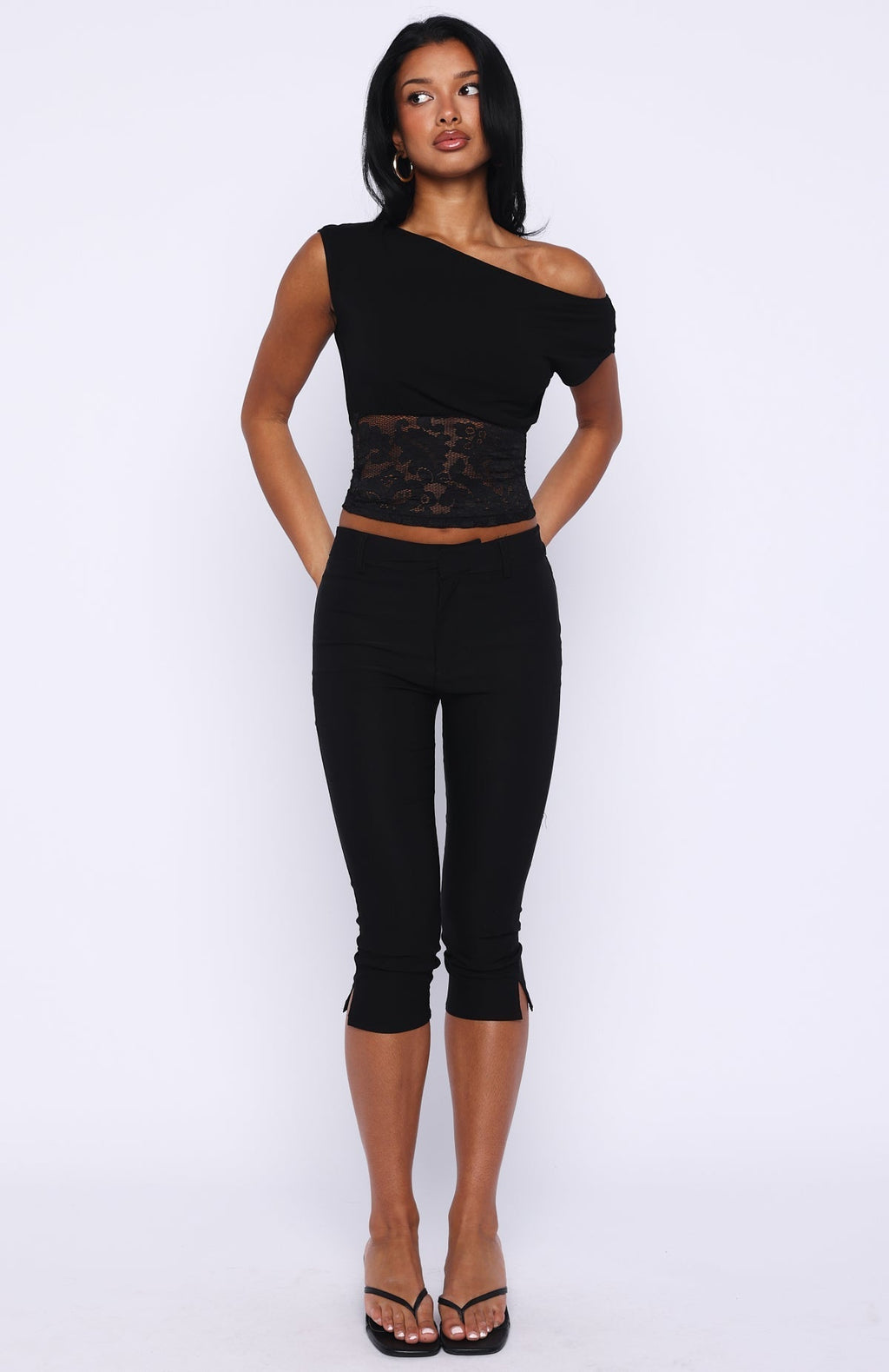 Mesmerised Eyes Off Shoulder Top Black