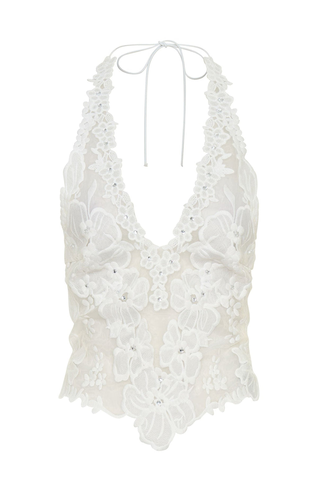 More Dreams Halter Top White