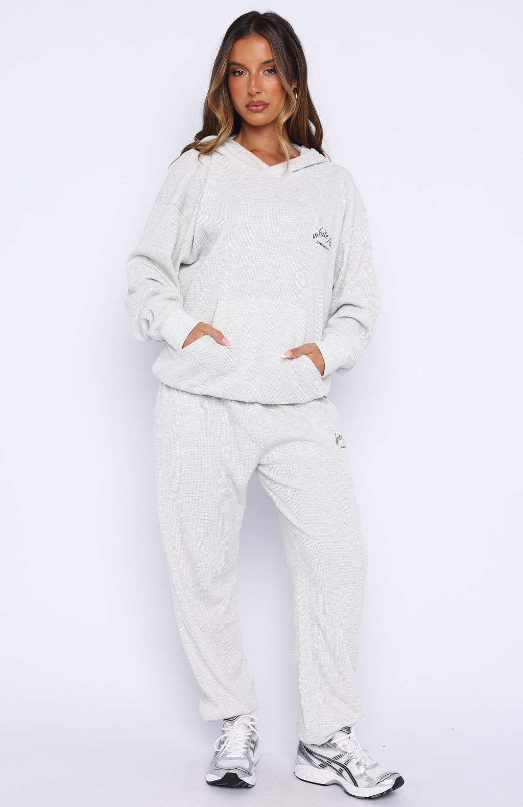 Moving Out Waffle Sweatpants Light Grey Marle