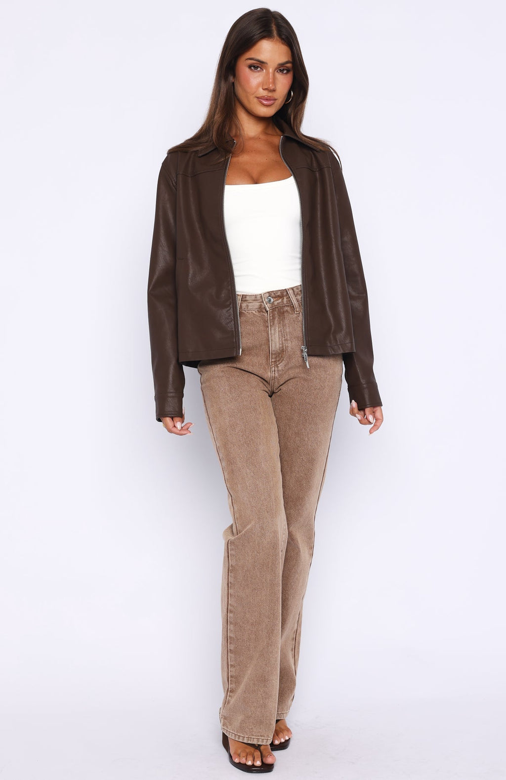 Never Possible Pu Jacket Chocolate
