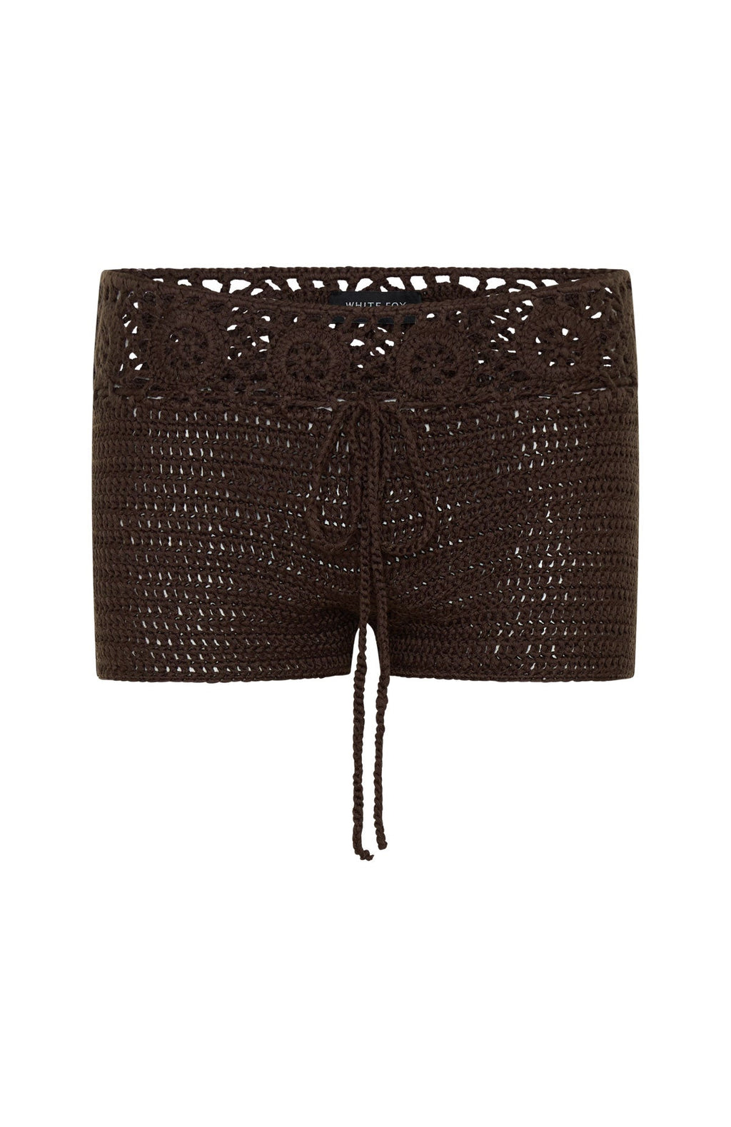 No Plans Crochet Shorts Chocolate
