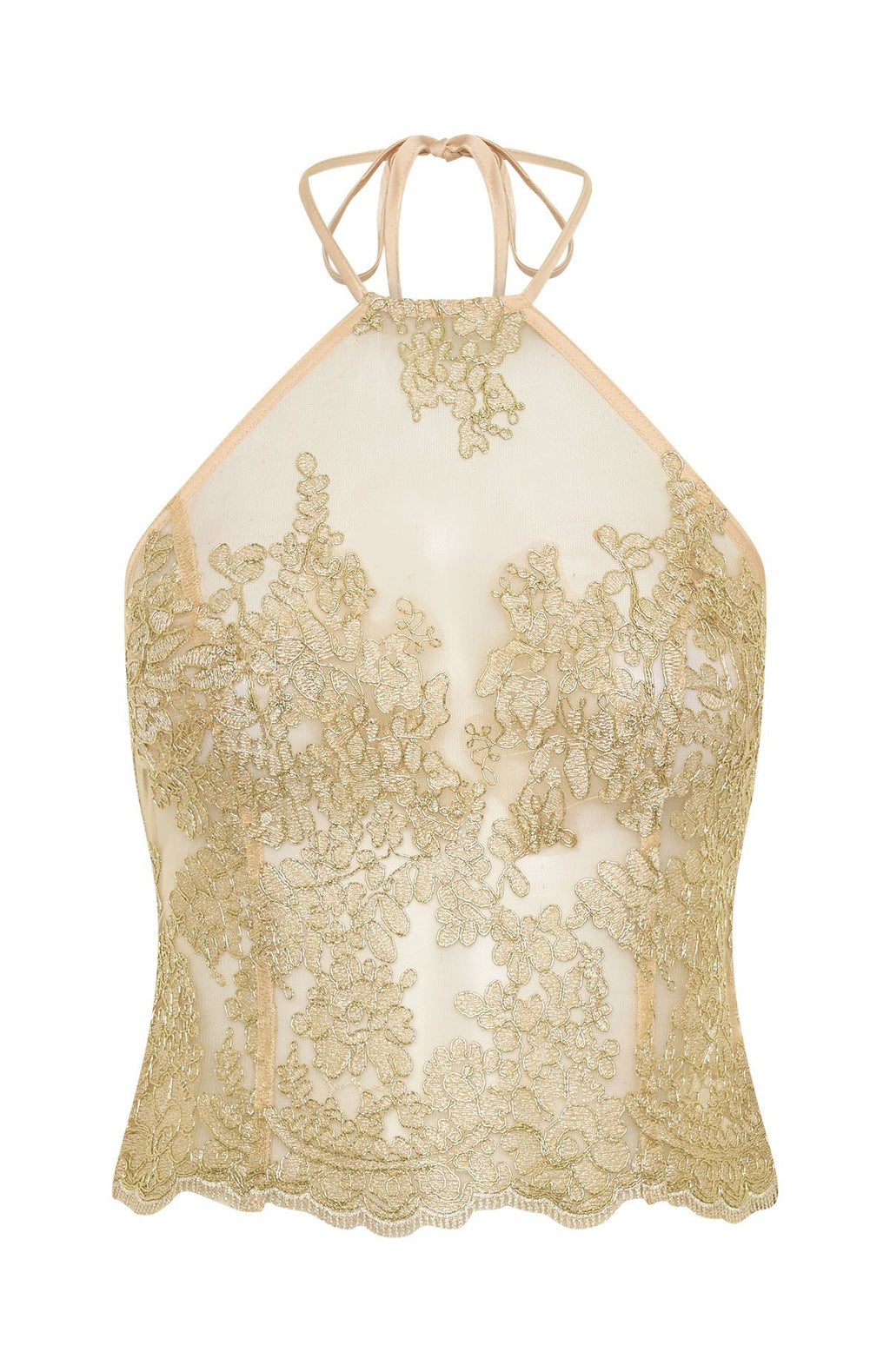 Now And Forever Halter Top Gold