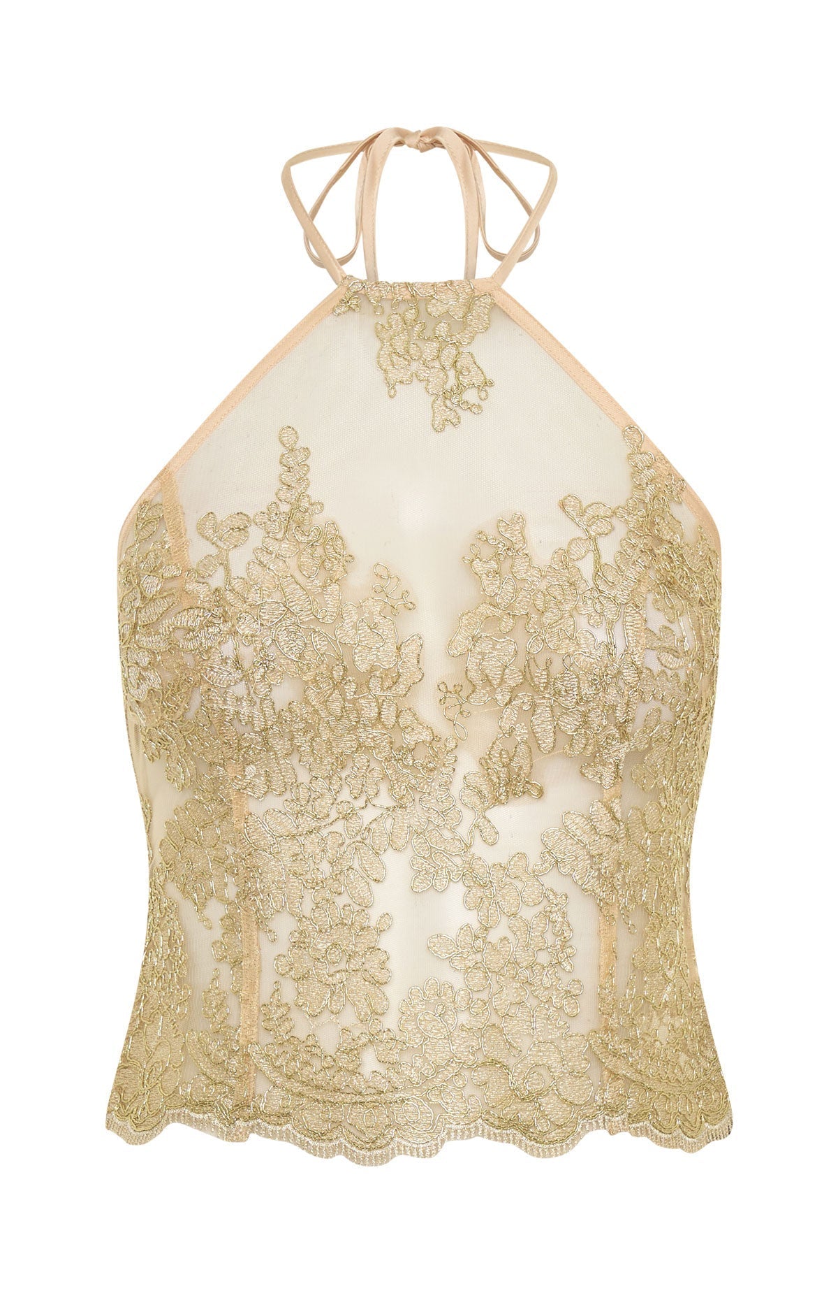 Now And Forever Halter Top Gold