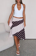 Offline Forever Midi Skirt Choc/Cream Polka Dot