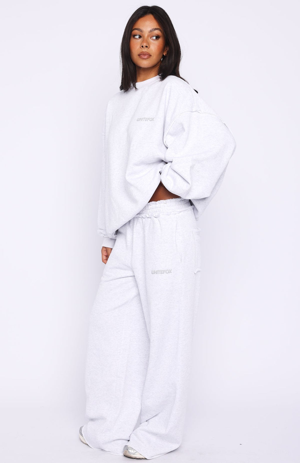 On My Own Terms Wide Leg Sweatpants Grey Marle