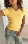 On The Hunt V Neck Top Honey