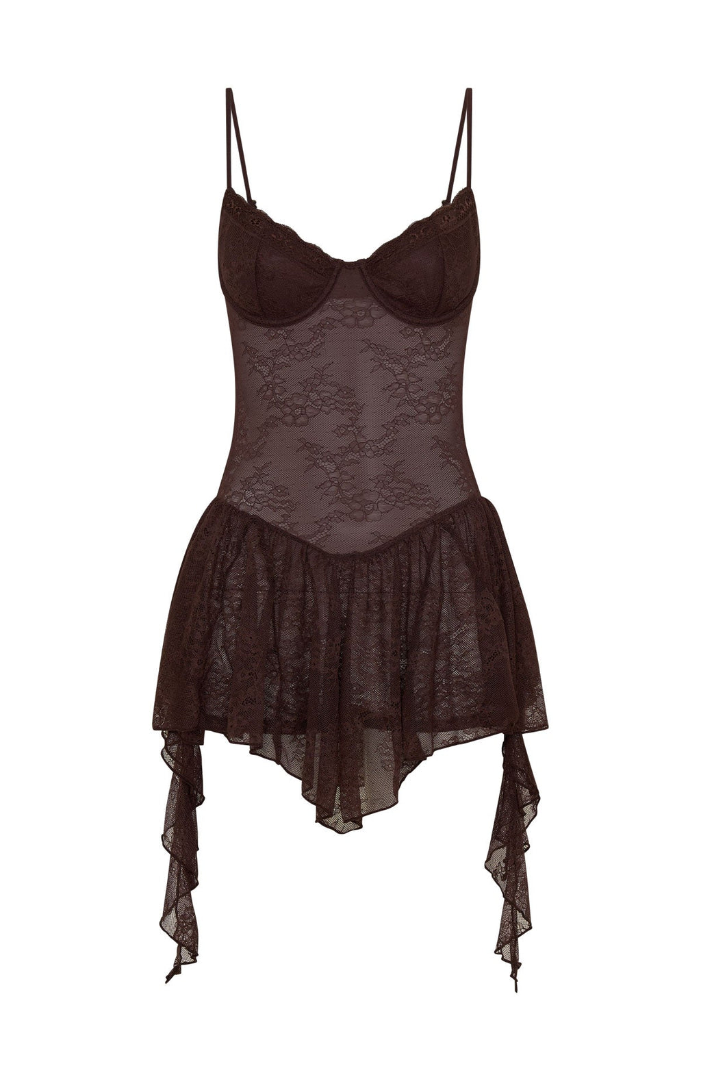 Only Tonight Lace Playsuit Chocolate