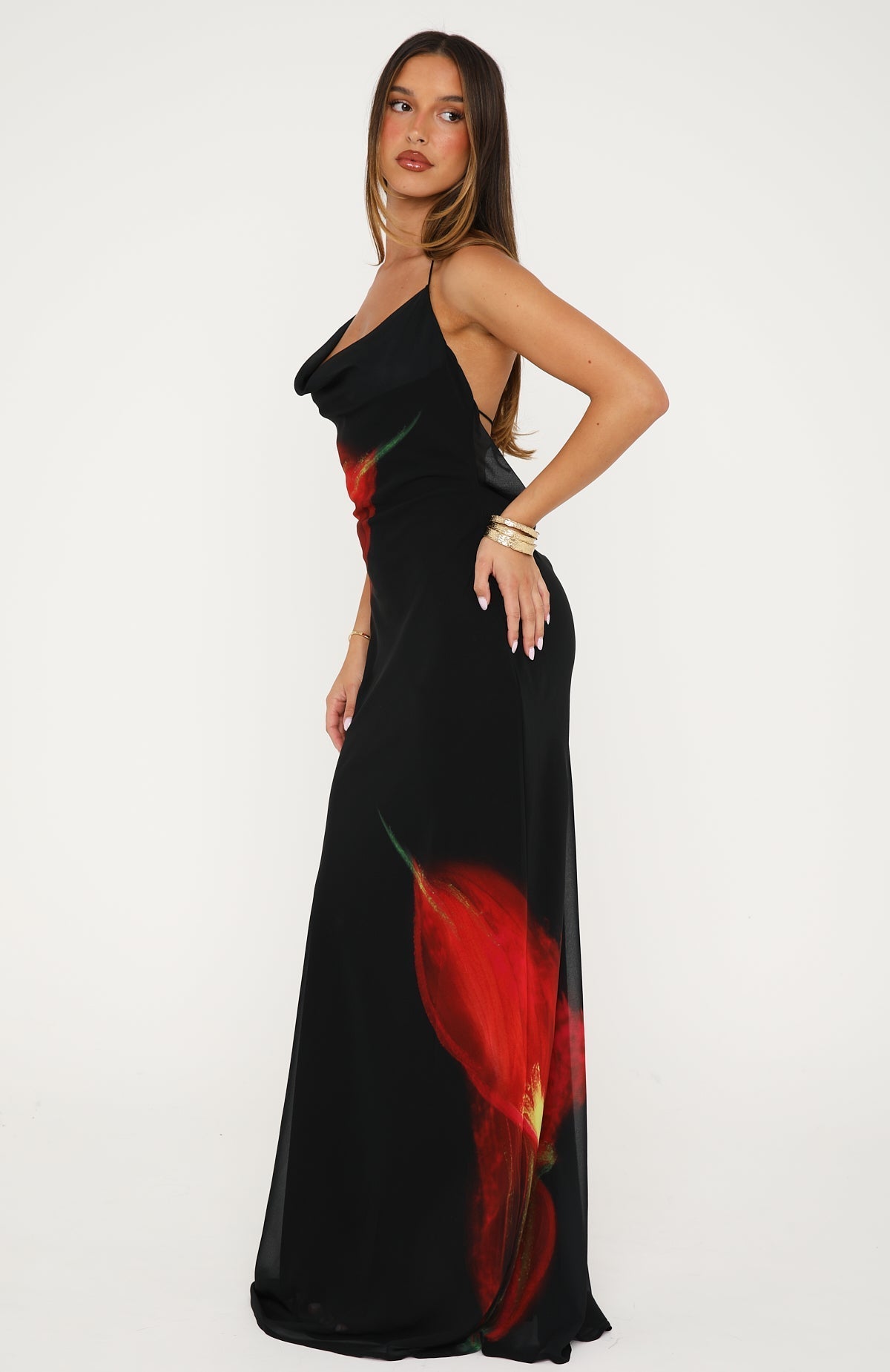 Peachy Life Maxi Dress Burning Lily