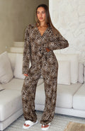 Pillow Talk Printed Long Sleeve Pyjama Set Leopard