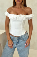 Shaking Things Up Strapless Bustier White
