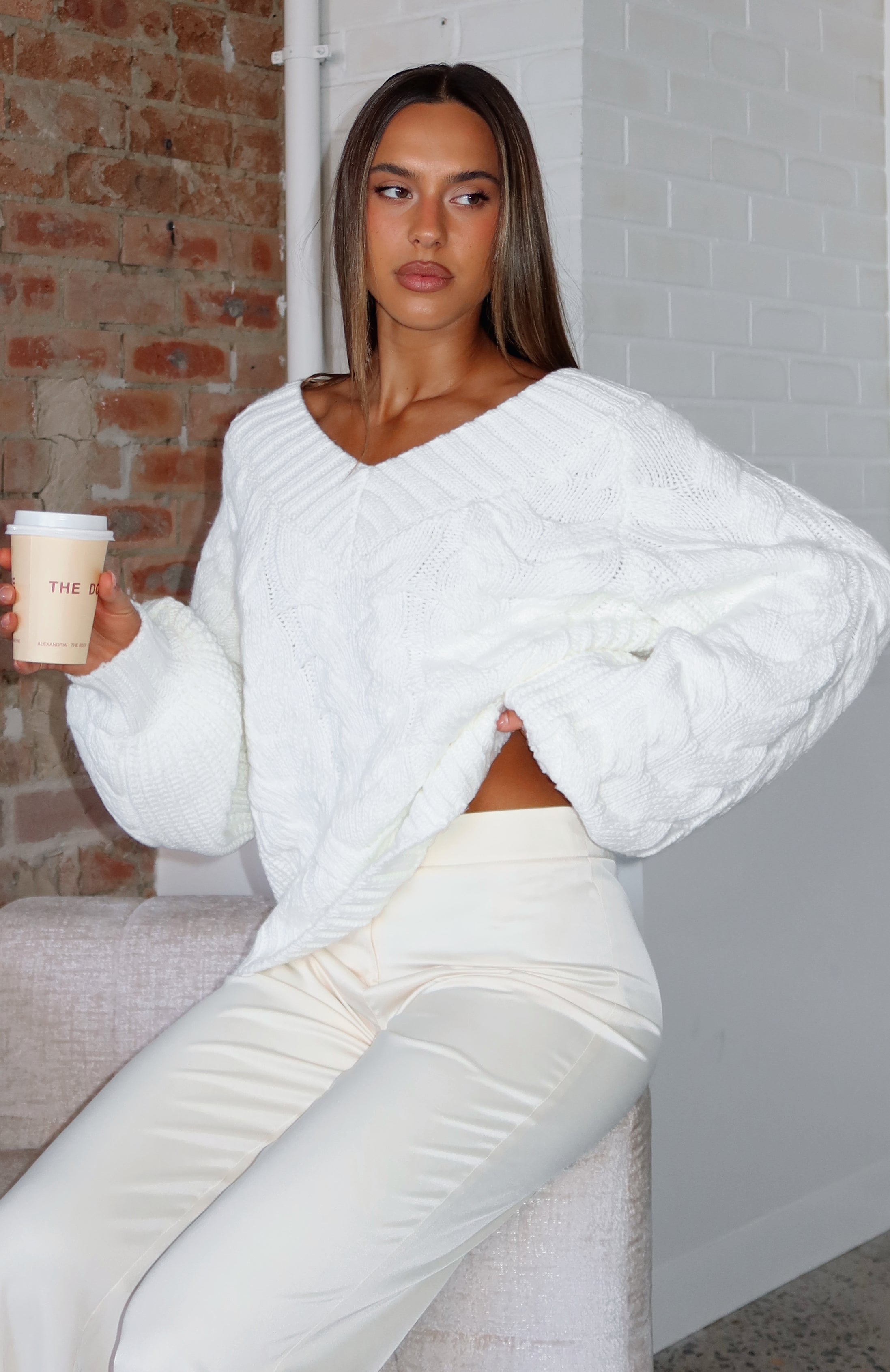 Showfern Knit Sweater Off White