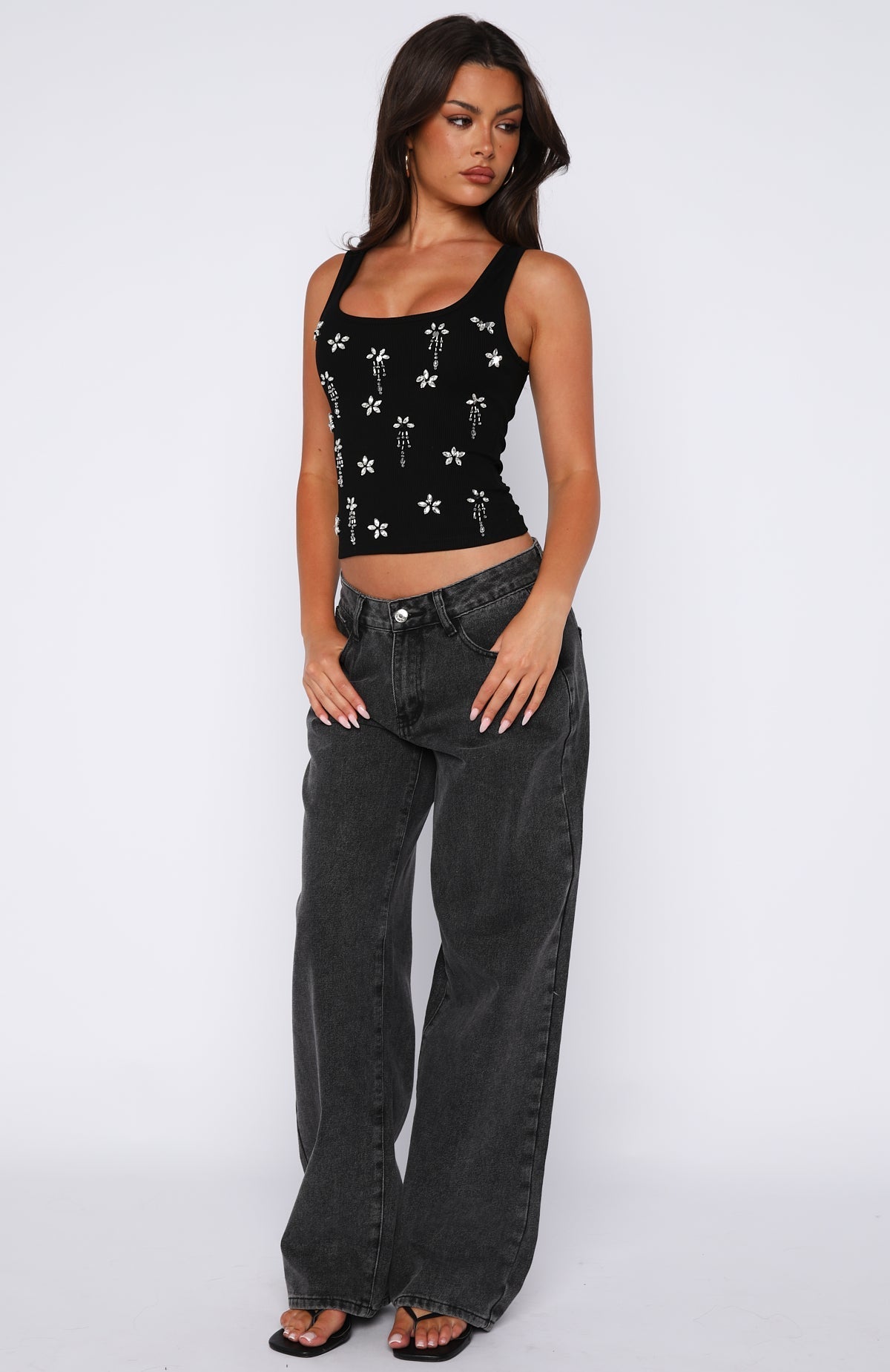 Sinful Embrace Rib Tank Black
