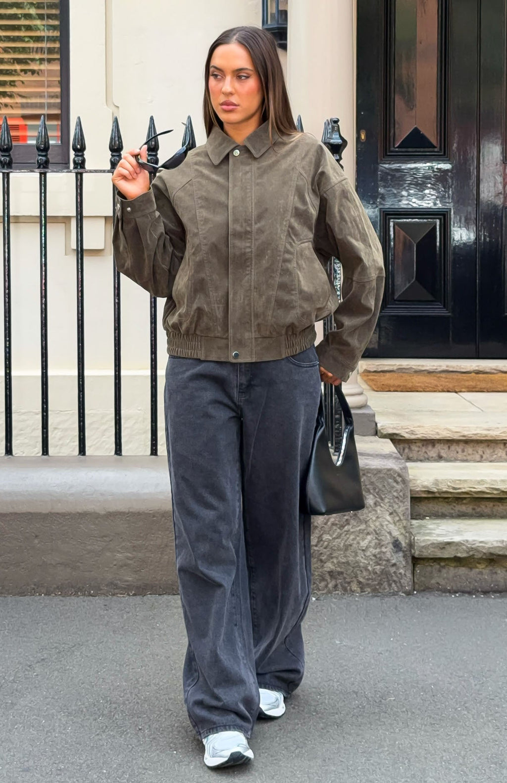 So Easy Faux Suede Jacket Khaki