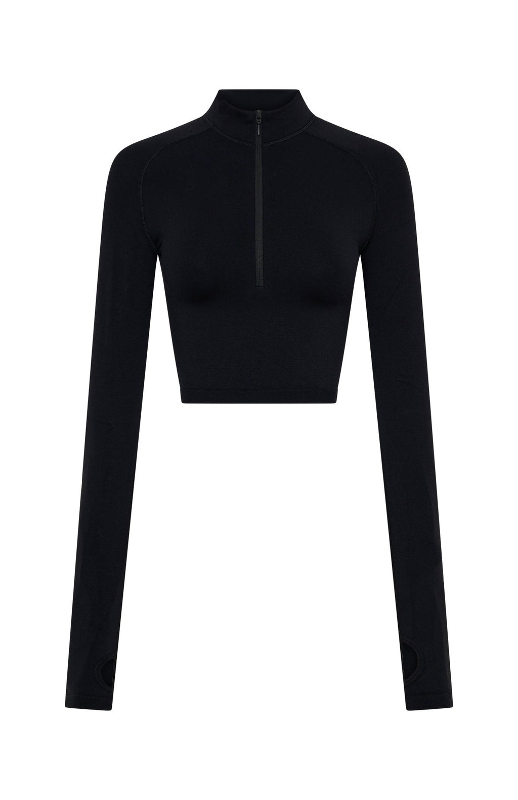 Stride Seamless Zip Long Sleeve Black