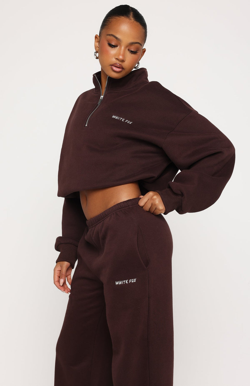 Test Drive Boxy Quarter Zip Sweater Chocolate