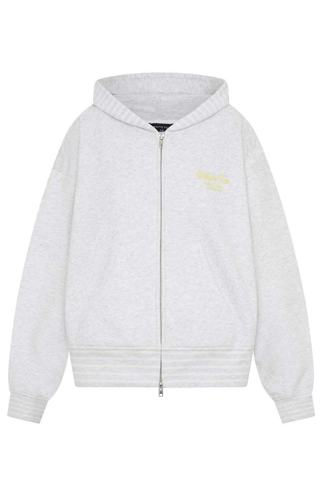 Verano Sixteen Fiorella Boxy Zip Front Hoodie Grey Marle